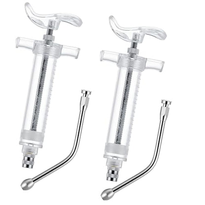 Threlaco 20ml 2 Pcs Drench Gun for Goats, Sheep & Cattle, Clear - color: Clear, size: 20ml