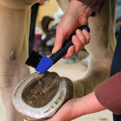 BOTH WINNERS Horse Hoof Pick Brush with Soft Touch Handle (Royal Blue) - color: Royal Blue