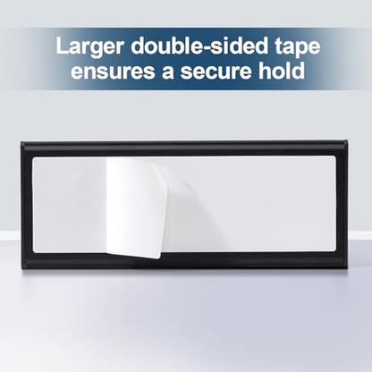 4 Pcs Office Door Signs - 8" x 3" Curved Name Plate Holders for Office, Wall-Mount Door Signs with Plastic Film and Adhesive Tape (4, Black)
