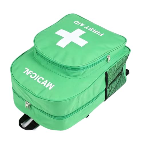Red Emergency Bag First Aid Backpack Empty Medical First Aid Bag Treatment Trauma Bags for Camping Pet Dog Cat (Green White) - color: Green White