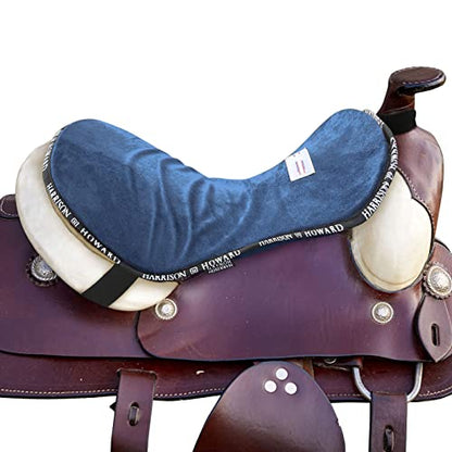 Harrison Howard Trail Seat Saver Western Tack Saddle Ride-on Pad with Cushion Bottom Helps Distribute Back Pressure - color: Blue