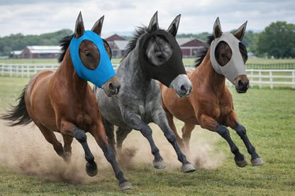 Horse Fly Mask - Arab Equine Fly Mask with Full Coverage for Eye & Ear - Stretchable, UV & Sun Protection Flymask for Horses, Ponies & Mini Horses - Horse Face Cover for Pasture & Trail - 3pack