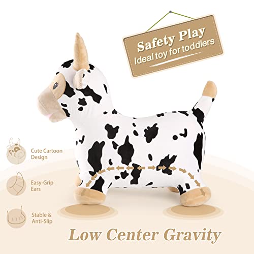INPANY Bouncy Cow, Plush Cow Hoppers Toys for 2-4 Kid, Indoor & Outdoor Fun - color: Plush Bull