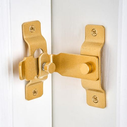 2 Packs Gold 90 Degree Flip Barn Door Lock Latches - color: Big_Gold_90 Degree