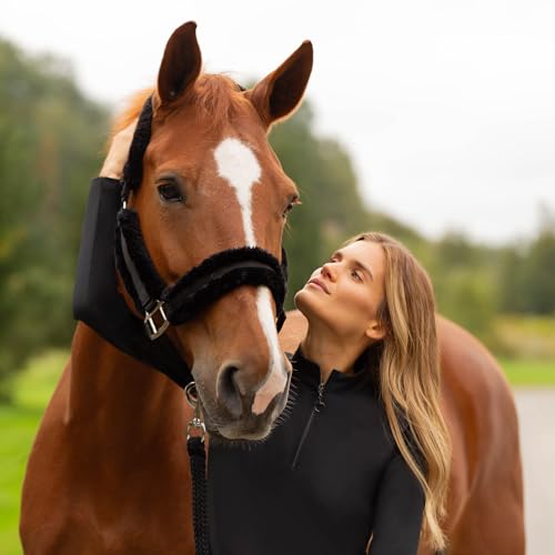 Equinavia Valkyrie Ultra Fleece Soft Padded Horse Halter Breakaway - color: Black/Black, size: Cob