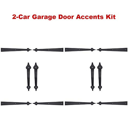WINSOON Decorative Metal Garage Door Hardware Screw in, Black Steel, 2 Sets - size: 2Packs