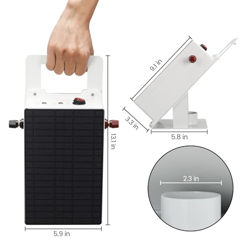 Solar Fence Charger, Briidea 5.6 Miles Solar Electric Fence Charger, 0.3 Joules, Easy to Carry & Install, Protect Your Livestock Garden Pasture from Wildlife, IP66 Waterproof, Save Your Money