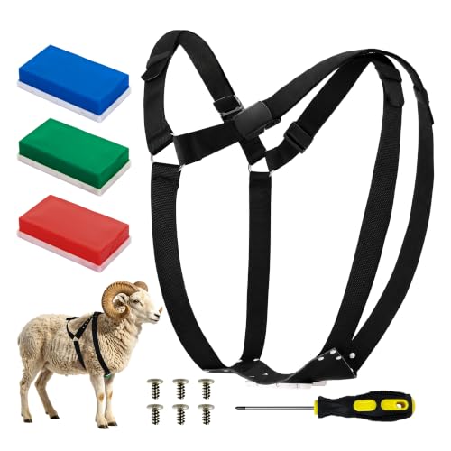 Ram Breeding Marking Harness for Sheep & Goat, 3 Pack Mating Crayon Block - color: 3 Colors(Blue+Green+Red)
