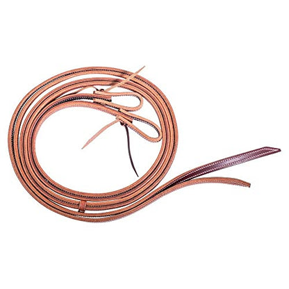 Schneiders Double S Latigo Lined Harness Leather Reins for Horses | Quality American Leather | Comfortable Latigo Lining | Double Stitched Durability | Water Tie Ends | Perfect Horse Handling Size