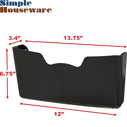 Simple Houseware Single Pocket Wall Mount for Hanging File Holder, 3 Packs, Black - color: Black, size: 3 Pack