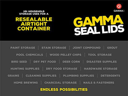 GAMMA2 Gamma Seal Lid - Pet Food Storage Container Lids - Fits 3.5, 5, 6, & 7 Gallon Buckets, Red, Made in USA - color: Red, size: Fits 3.5, 5, 6, & 7 Gallon Buckets