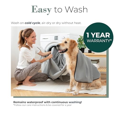 Callarome Waterproof Blanket for Bed & Couch Protection, Grey, 50"x60" - color: Warm Gray / Cool Gray, size: 50x60 inch