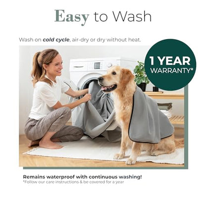 Callarome Waterproof Blanket for Bed & Couch Protection, Grey, 50"x60" - color: Warm Gray / Cool Gray, size: 50x60 inch