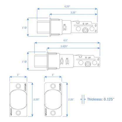 Nuk3y 6 Way Adjustable Door Latch Bolt (Satin Nickel, Deadbolt) - color: Satin Nickel, size: Deadbolt