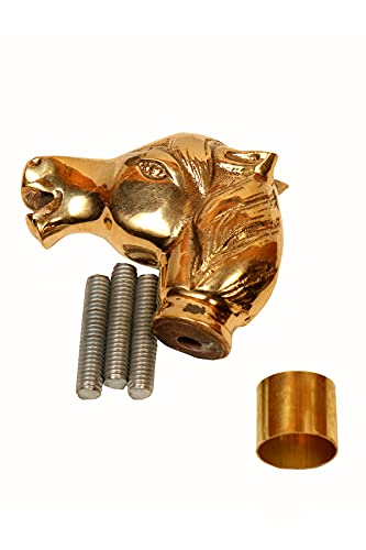 Brass Horse Head Solid Handle Victorian Style Walking Stick for Wooden Cane