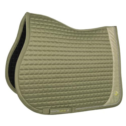 EQUINEWAVE GP Saddle Pad – Satin-Finish Quilted Design - color: Olive Green