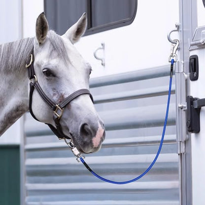 2 Pack Bungee Horse Trailer Ties, 36 Inch Long - color: Blue