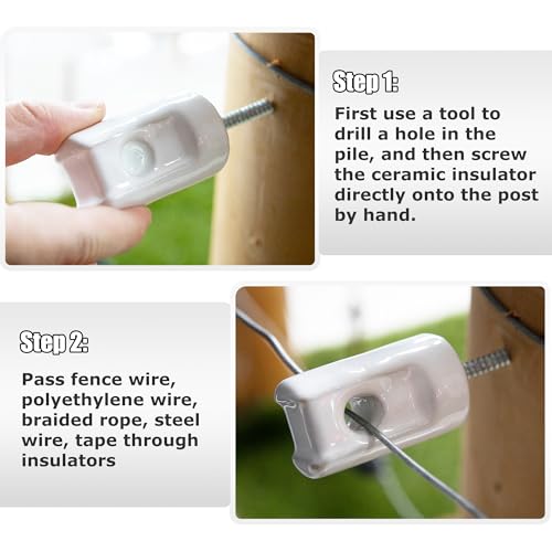 Electric Fence Ceramic Insulator, Heavy Duty Lag Screws 25 PCS - style: 25 PCS