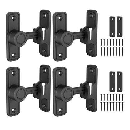 Barn Door Lock 2.4" 90/180 Flip Gate Latch, Black 4-Pack - color: Black-4 Pcs