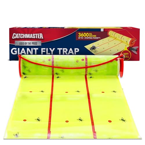 Catchmaster Giant Fly Glue Trap 1-Pack 30 Feet Each, Adhesive Fly Traps Outdoor, Sticky Bug Catcher, Bulk Flying Insect Paper Roll, Pest Control for Garage, Barn, Greenhouse & Garbage Room - size: 1 Pack