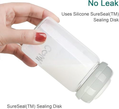 COMI Wide Neck Glass Breastmilk Collection n Storage Bottle, 6oz with Screw Ring Sealing Disk; Re-markable Sealing Disc. BPA Free, Fits Breast Pumps & Nipples (Pink Lids) - style: 180ml 6PINK