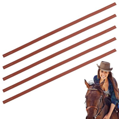 FINGERINSPIRE 5Pcs PU Leather Straps for DIY Horse Harness Strap Making 21.65x0.55x0.1 inch Smooth Replacement Imitation Leather Crown Replacement Break Away Crown Strap - color: Coconut Brown