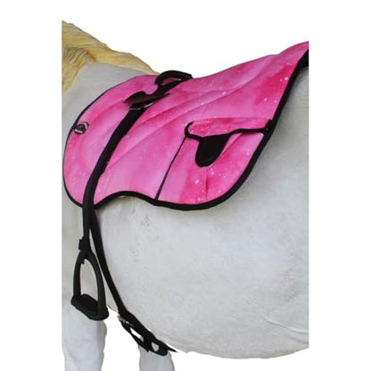 Horse Neoprene Padded Anti-Slip Bareback Saddle Pad Blue Plaid 39TS04 - color: Pink Sparkle, size: 24" L x 35" W