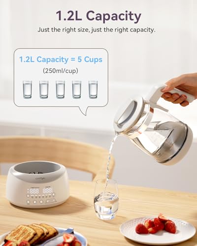 comfyer BK01 Bottle Warmer, Baby Bottle Warmer with Night Light & Faster Cooling Fan, Instantly Water Warmer, Tea Kettle Electric with 6 Temperature Control Presets, Feed Baby More Easier & Healthier