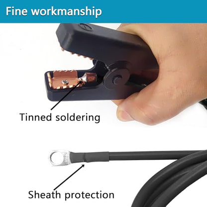 Electric Fence Wire - Grounding Rod, Connect The Energizer and Electric Fence Charger Solar Powered, Solar Electric Fence Lead Wire with Alligator Clip, for Generator Electric Fence - size: Ground Rod with 2pcs 3.7ft Wire