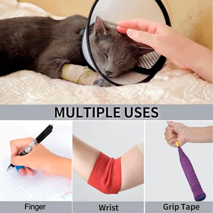 12Pcs Self Adhesive Bandage Wrap 1 in Cohesive Bandage Finger Tape Vet Wrap - color: Mix Color, size: 1 Inch