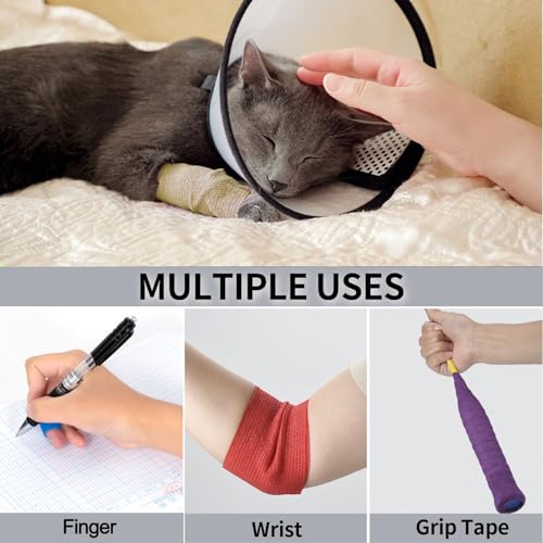12Pcs Self Adhesive Bandage Wrap 1 in Cohesive Bandage Finger Tape Vet Wrap - color: Mix Color, size: 1 Inch