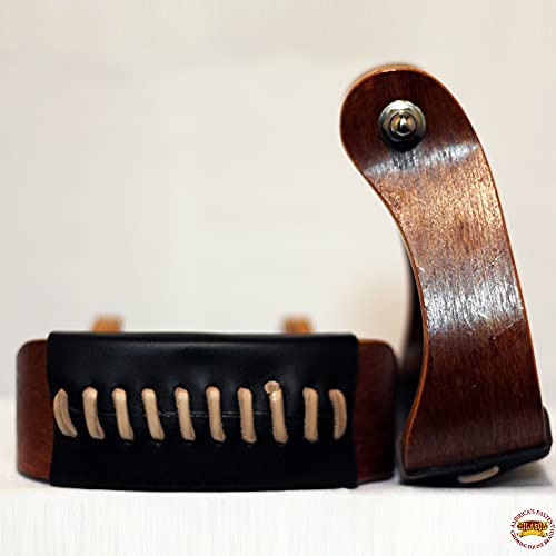 HILASON Black Wooden Horse Stirrups 5 Inch Curved Pair
