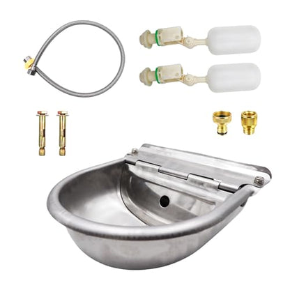 Chicken Coop Accessories, Automatic Water Dispenser Kit with Pipe and Float Ball Valve, Chicken Waterer, Watering System for Chick, Hen, Duck, Geese, Turkey, and Other Poultry