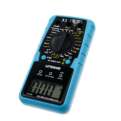 ALLOSUN EM127 Digital Automotive Meter Digital Multimeter RPM Dwell Angel Ignition System Test Duty Cycle Measurement 1999 Reading LCD DCV DC Resistance Measure