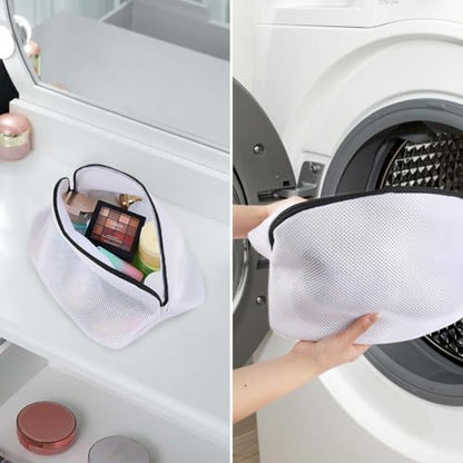Vivifying Shoe Washing Bag, Set of 3 Mesh Shoe Laundry Bags with Zip Closure for Sneakers, Running Shoes, Socks, Bras - size: 3 pcs (9.4" x 15.7")