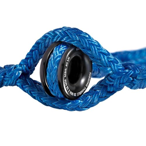 Pelican Rope Arborist Sling, USA Made 5/8" Adjustable Rigging Block Sling with Aluminum Ring - Single-Head, 14,800 LBS MBS / 1,480 LBS WLL, 12 Strand Blue Polyester, Tree Climbing Gear, 12 FT - style: Single-Head | 5/8" - 12 FT