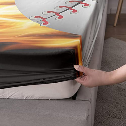 HOSIMA Teens Sports Baseball Bedding Queen,1 Fitted Sheet+2 Pillowcases. - color: Black-a, size: Queen 61"*81"