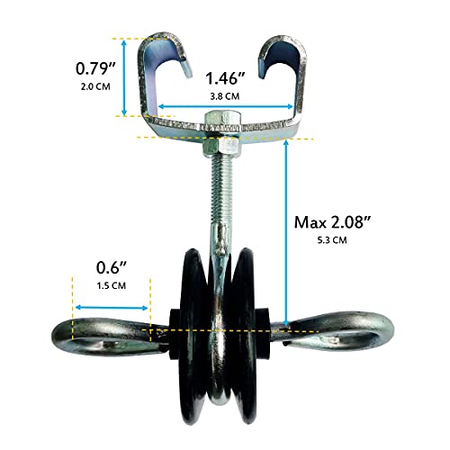 Q'mark Farm Electric Fence T-Post Gate Handle Anchors Double Hook T-Post 2-Rings T-Post Insulators (5), Black