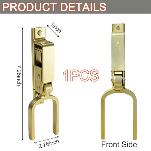 1PCS Heavy Duty Automatic Locking Gate Latch- Farm/Ranch Fence Latch with Zinc Coating, One-Hand Operation & Spring Lock, Easy Install for Wood/Metal/Pipe Fences