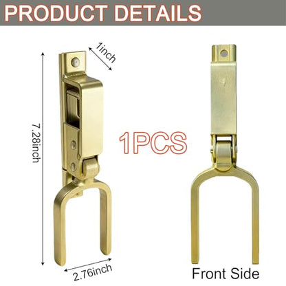 1PCS Heavy Duty Automatic Locking Gate Latch- Farm/Ranch Fence Latch with Zinc Coating, One-Hand Operation & Spring Lock, Easy Install for Wood/Metal/Pipe Fences