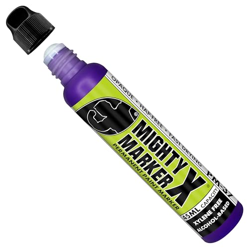PM-37 Industrial Dauber Paint Marker - 18mm Wide Tip for Metal, Glass & Non-Porous Surfaces - Xylene Free, 45ml Capacity - Purple - color: Purple