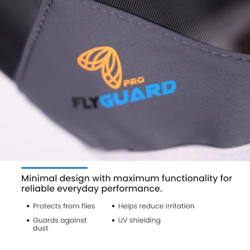 Shires FlyGuard Pro Air Motion Fly Mask with Ears – Full Size | Lightweight Breathable Air Motion Fabric for Superior Comfort | Protects Against Flies & Insects | Secure Fit | Dark Grey - size: Full