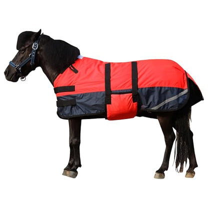 LEAFOREST 300D Pony Turnout Blanket Waterproof 150g Fill Donkey Blankets - color: Red, size: M (36 IN - 42 IN)