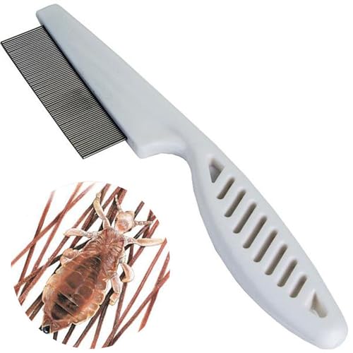 2Pcs White Long Handle Metal Hair Nit Comb Remove Head Nits Nit Comb For Pets Kids And Adults Lice Treatments (14cm, 18cm)，Lice Treatments，Lice Combs