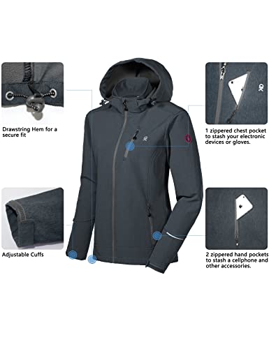 Little Donkey Andy Women’s Softshell Jackets Ski Snowboarding Jackets - color: Black Heather, size: Medium