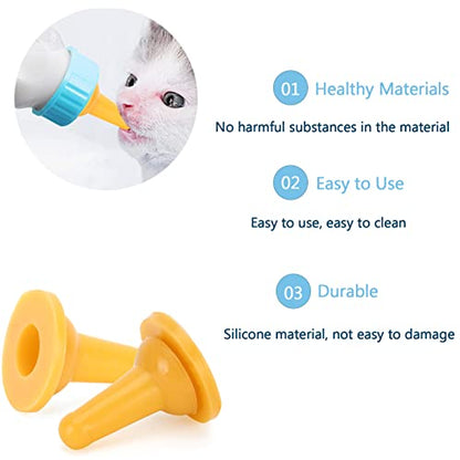 Pet Feeding Silicone Nipple, Nursing Bottle Kits - Replacement Nipple for Cat Feeding Bottle - 15-Pcs