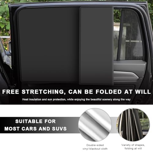 4 PCS Car Window Shades, Magnetic Light Blocking and UV Protection Privacy Shades, Car Window Screen for Baby, car Sunshade for Camping, Napping, Sleeping, Breastfeeding (Silver) - color: Silver
