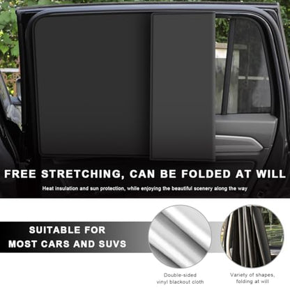 4 PCS Car Window Shades, Magnetic Light Blocking and UV Protection Privacy Shades, Car Window Screen for Baby, car Sunshade for Camping, Napping, Sleeping, Breastfeeding (Silver) - color: Silver