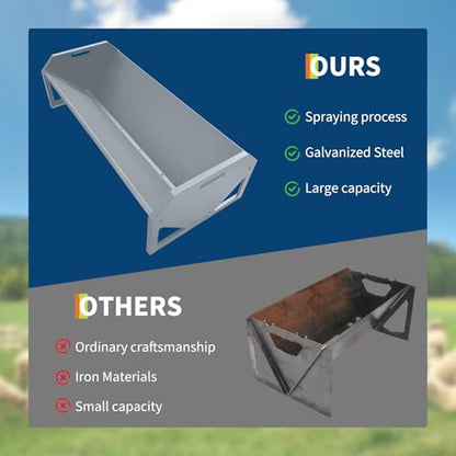 Garvee Livestock Feeder, 45.13" Hay Feeder for 10 Sheep Once - color: Silver