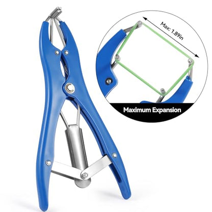 Humane Livestock Banding Kit - Professional Elastrator Tool with 100 High-Elasticity Bands for Goats, Lambs, Calves - Safe, Quick & Stress-Free Animal Management Solution